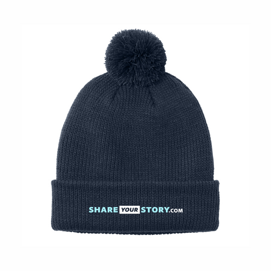 Share Your Story Cozy Pom Beanie